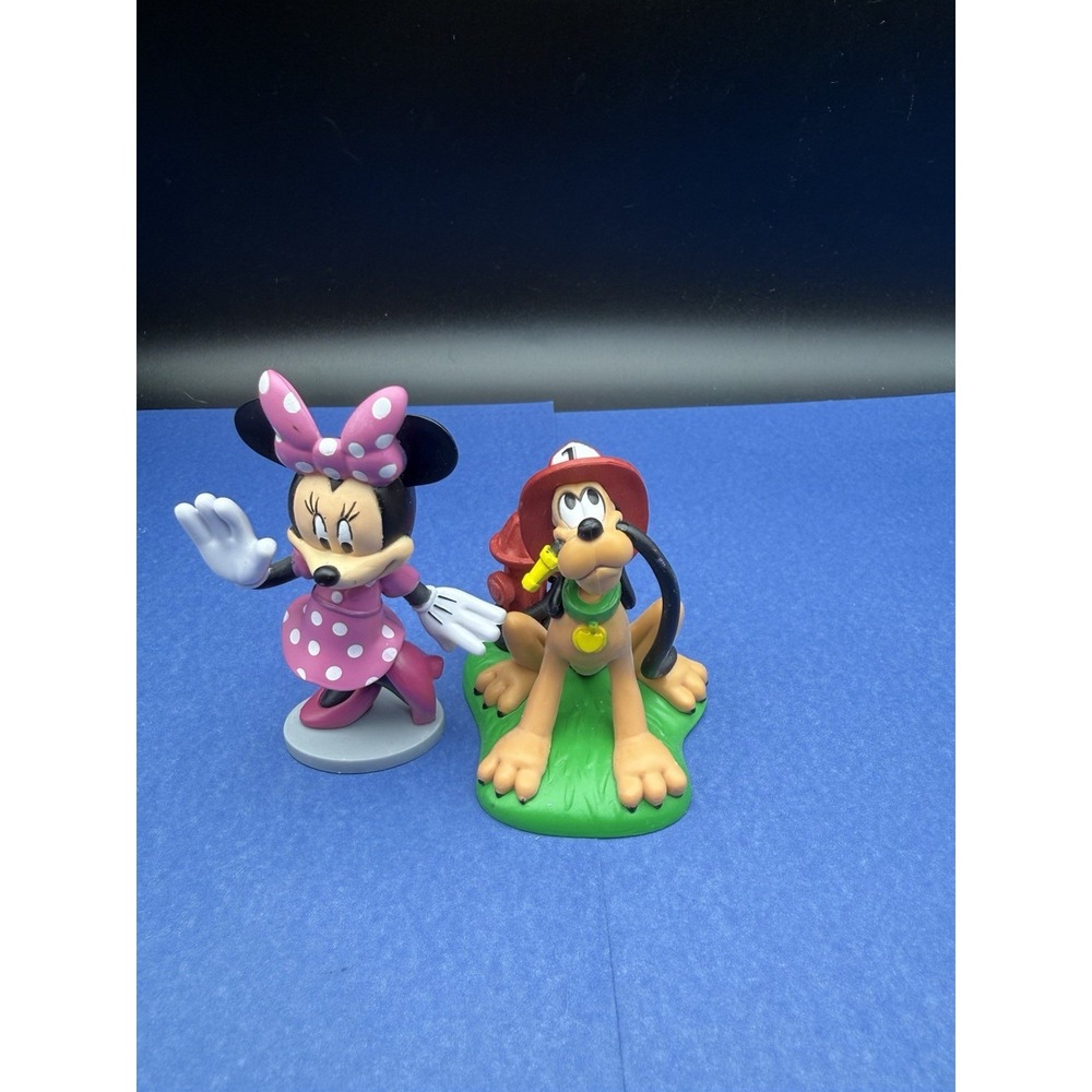 Pluto as Firedog & Minnie Disney Mickey Mouse and Friends PVC Figure Cake Topper